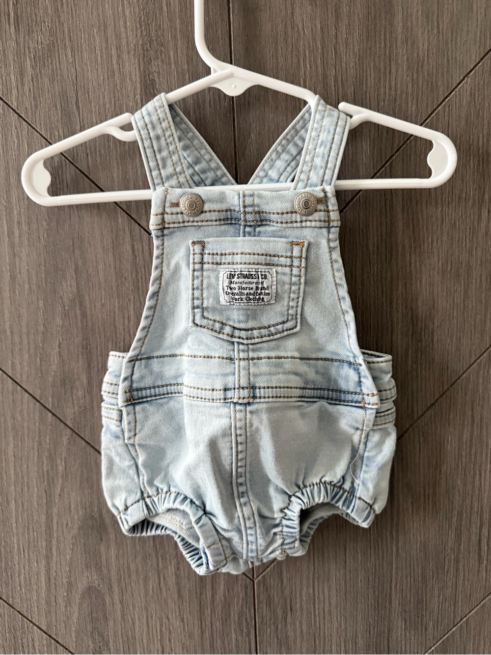 Levi's Light Wash Blue Denim Baby Shortall Bubble